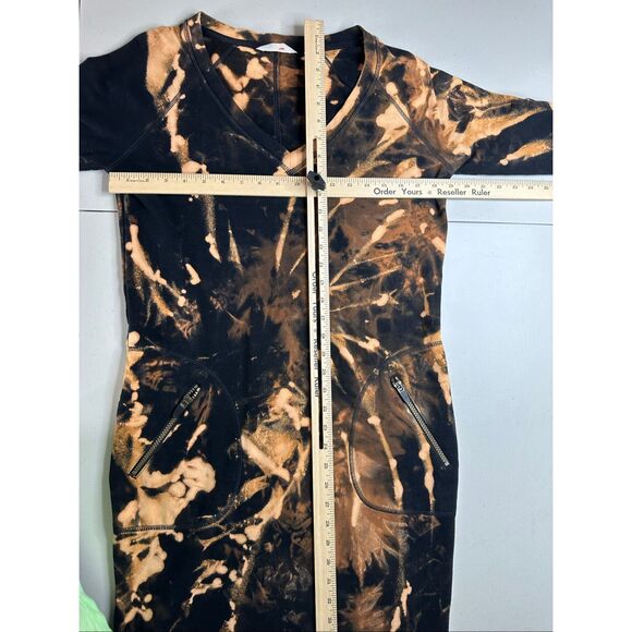 Athleta Women's Black Tan Tie Dye Raglan Sleeve Sweatshirt Sheath Dress Medium - Picture 8 of 9